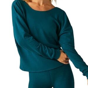 New Beyond Yoga Plot Twist Pullover Sweatshirt Majestic Blue